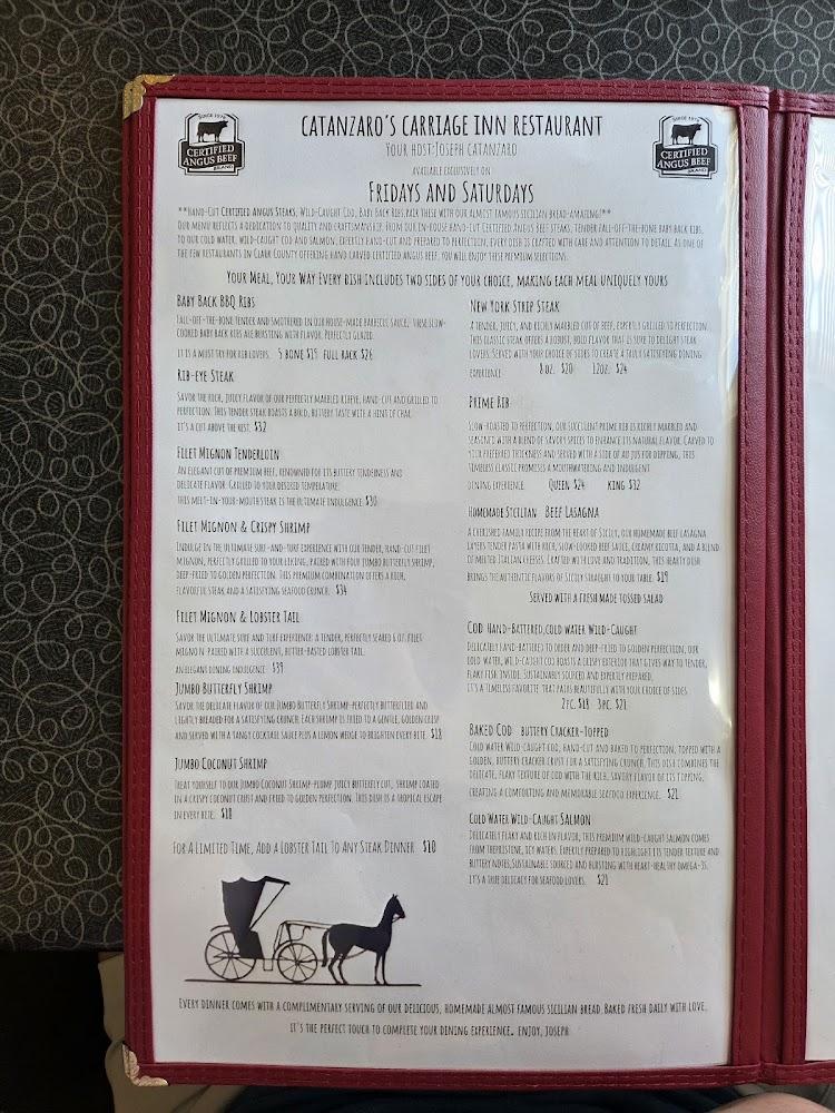 Carriage Inn Restaurant Menu image 3